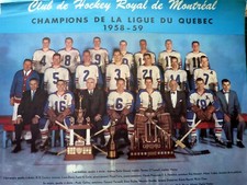  HOCKEY PHOTO PRINT  ROYAL DE MONTREAL TEAM PHOTO 1952 CHAMPION  QUEBEC LIGUE 