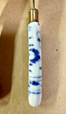 Vintage Uchatius Bronce Germany Porcelain Blue And White Bronze