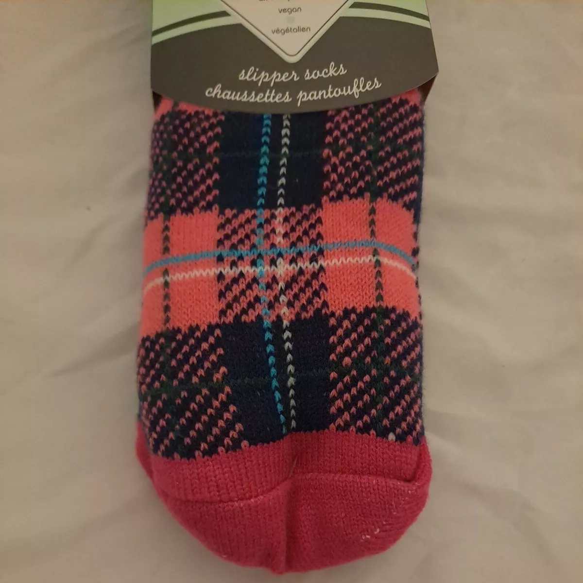 Pudus Lifestyle Co Vegan Slipper Socks Pink Plaid NEW eBay