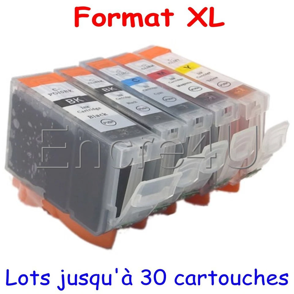 ENCRE4U Pack de 5 cartouches 5 / 8 XL compatibles avec imprimantes Canon série Pixma