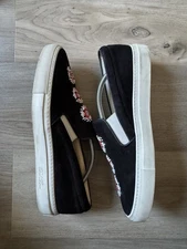 Del Toro Men's Slip On Black Sequence Sneaker  Shoes Sz 12 Made In Italy