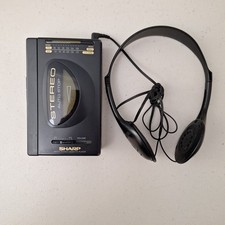 Vintage Sharp JC-150 GY Portable AM/FM Stereo Cassette Player WORKS SEE DESCR.