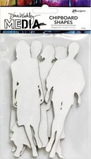 Dina Wakley Media Chipboard Shapes-The Women - 3 Pack