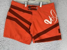 Volcom Board Shorts Womens 5 Orange Striped M...