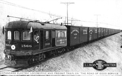 Illinois Traction System Electric Locomotive Train IL - Reprint