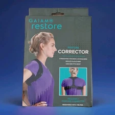 Gaiam Restore Posture Corrector Back Stretcher One Size Fit Most Black Brand New