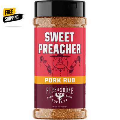 Fire & Smoke Society Sweet Preacher BBQ Seasoning Pork Rub, 11.9 oz Product Des