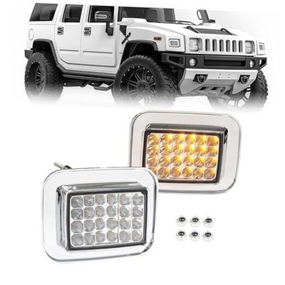 LED Turn Signal Light Lamp Compatible with 03-09 Hummer H2 Base Clear Lens