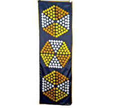 Vintage VERA Neumann Scarf Signed Orange Yellow Mod Geometric Japan 60's Vibrant