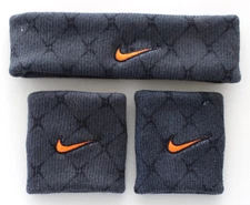 Nike Swoosh Headband & Wristbands Set Singlewide Adult Anthracite/Total Orange