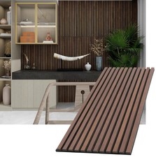 Eazart 3D Peel And Stick Wood Slat Acoustic Wall Panels 2-Pack, Natural Walnut