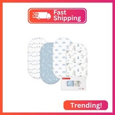 Gllquen Baby Bassinet Sheets 4 Pack, Breathable Cozy Fitted Mattress Sheet, Elas