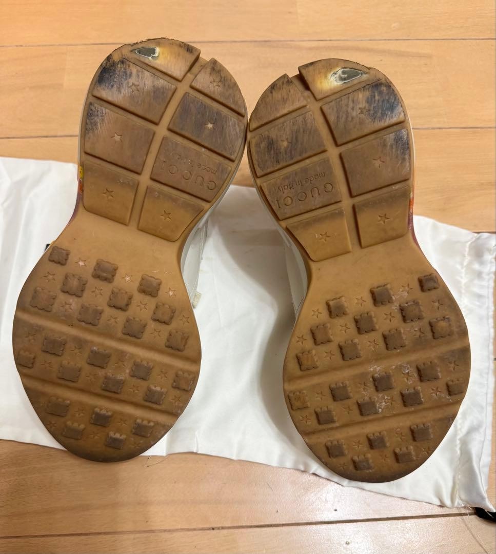 Auth Gucci Leather Low cut Sneakers Ivory Logo Print EU34.5 US4.5 UK1.5 Women thumbnail 4