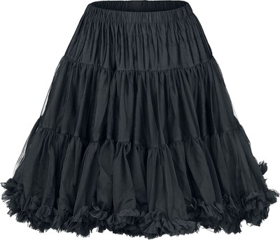 Banned Alternative Mittellanger Rock Damen Walkabout Petticoat schwarz
