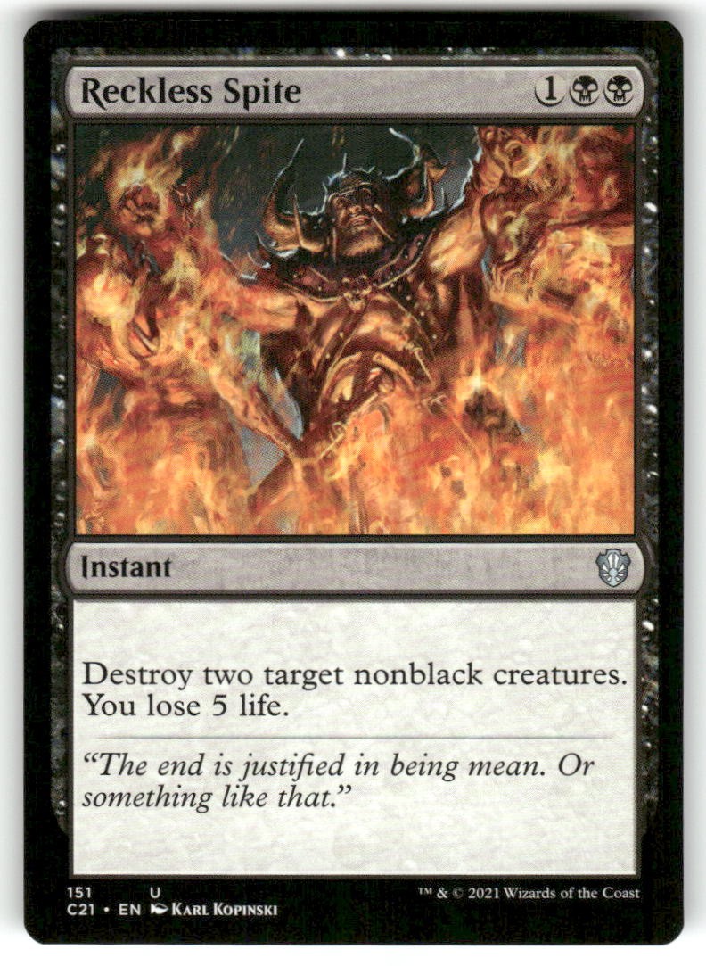 Commander 2021 #151 Reckless Spite