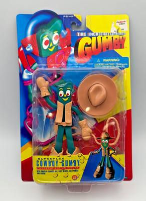 1996 The Incredible Adventures of Gumby Superflex Cowboy #07031 Trendmasters NEW
