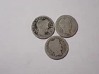 A Lot of 3 silver Barber dimes 1892 1901 1904 Fair/AG Cond set RGR 553