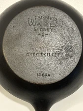 Vintage Wagner Sydney O Cast Iron Chef Skillet 1386A Thumbprint No Size Markings