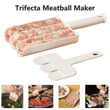 Plastic Kitchen Triple Meatball Maker Rice Balls Mold Meat Baller Spoon Scraper