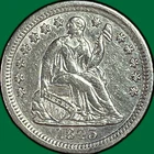 1843 Seated Liberty Half Dime Almost Uncirculated AU Coin #41246