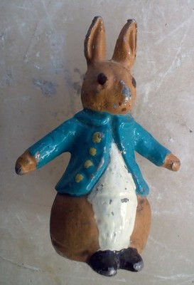 Beatrix Potter 3,5 cm hohe Timpo bemalte Blei Peter Hase Figur 30 g schwer