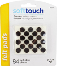 84 Pack 3/8" round Self-Adhesive Felt Pads - Furniture Floor Protectors for Hard