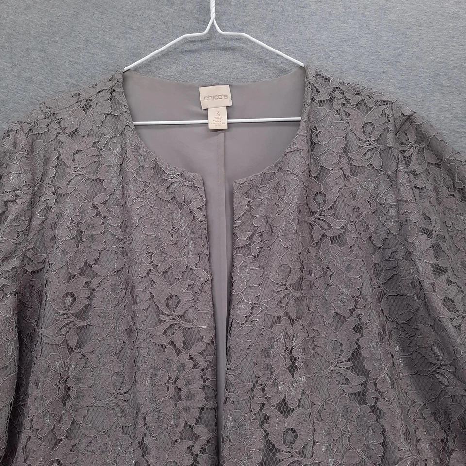 Chaqueta Chicos Mujer 3 EE. UU. XL-16 Encaje Frente Abierto Elegante Abrigo Manga Larga Foto 3 de 4