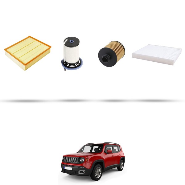 Hoffcar Wartungskit - 4 Filter Kompatibel Mit Jeep Renegade (Bu) 2.0 Multijet-image