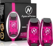 Apace Vision LED Safety Lights (2 Pack) for running walking biking - Pink