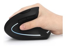 Wireless Ergonomic Rechargeable Vertical Mouse 1600 DPI Black