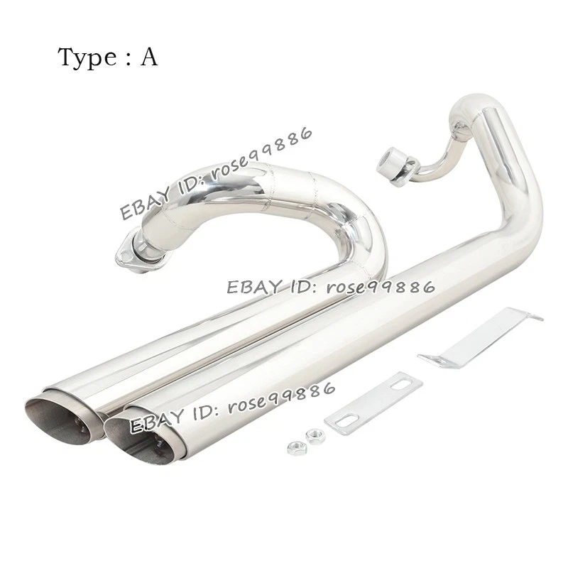 Silenciador de escape sistema completo cabezal tubo delantero para Yamaha V Star 650 XVS650 XV400 Foto 2 de 4