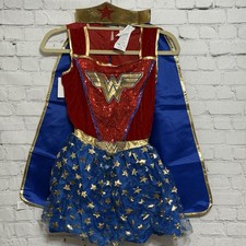 Rubies Wonder Woman Child Costume Size L 8-10 Tutu Dress Boot Tops Cape NEW