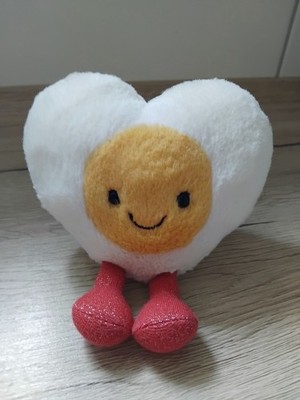 Orginal Jellycat Amuseables Heart Boiled Egg plüsch mit Etikett unbespielt Neu