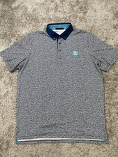 Greyson Polo Shirt Mens Large Blue Pattern Performance The Golf Club Mediterra