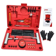  Heavy Duty Tire Plug Kit - 68pcs All-in-One Universal Tire Repair Kit with 