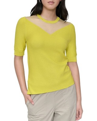 Dkny Sheer Neck Top Women's