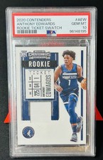 Anthony Edwards 2020-21 Panini Contenders Rookie Ticket Swatch PSA 10 Low POP RC