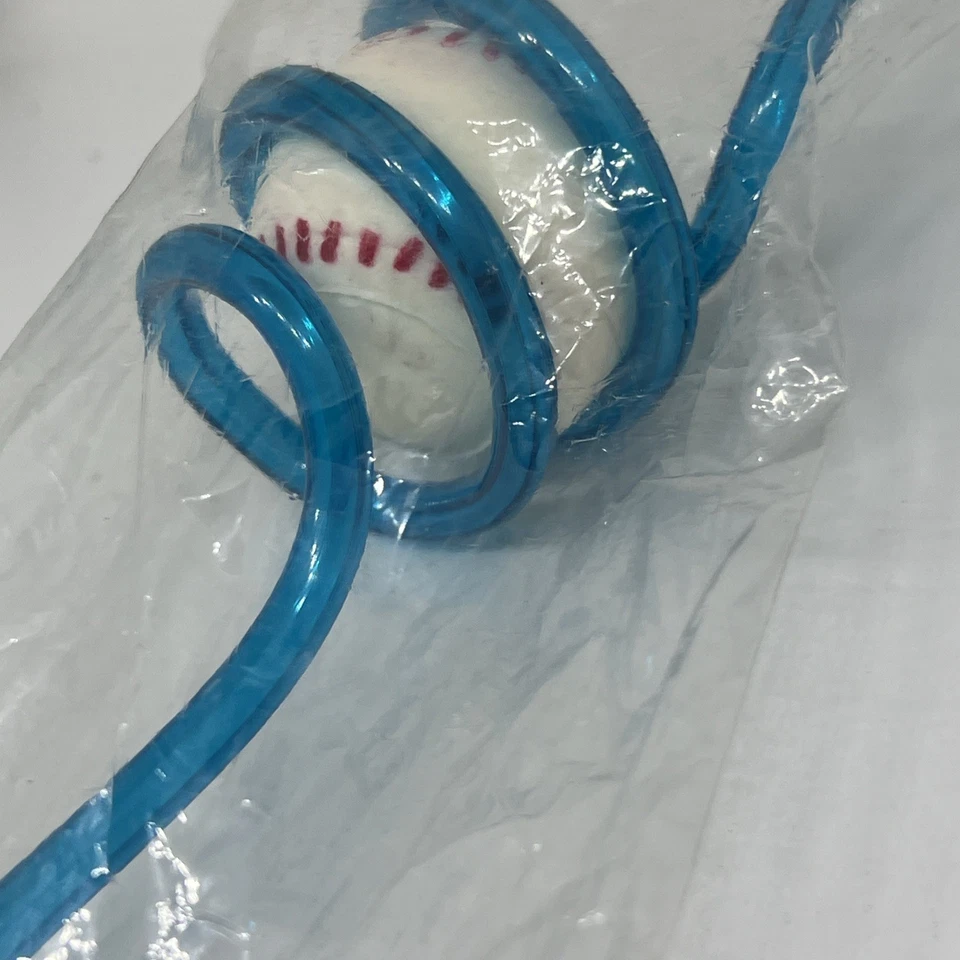 NOS Vintage KRAZY Sports ball Straw plastic Reusable baseball blue straw NEW Y1 - Image 3 of 4