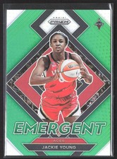 2022 Panini Prizm WNBA #2 Jackie Young Emergent Prizms Green