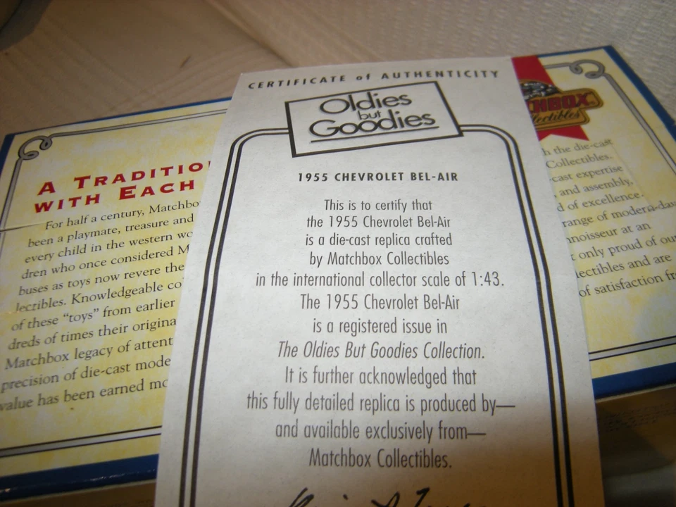 1:43 Matchbox Models Of Yesteryear Chevrolet Bel Air 1955 in OVP - Bild 2 von 2