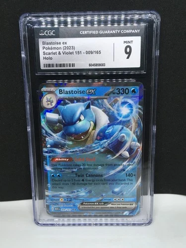 Blastoise Ex 009/165 CGC 9 Mint Pokemon 2023 Scarlet & Violet 151 Holo