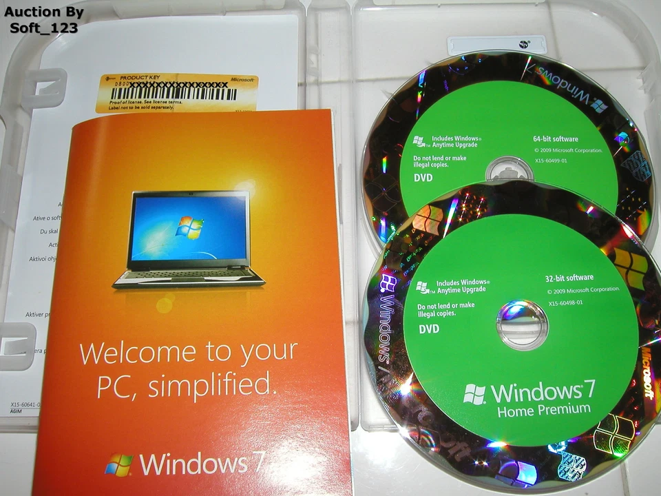 Microsoft Windows 7 Home Premium Full 32 Bit & 64 Bit DVD MS WIN =BRAND NEW BOX= - Image 2 of 3