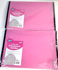 2 Pack - Enday #0545 Letter-Size Document Holder, Snap-Closure, Pink