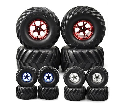 1/10 Rc Monster Truck Wheels Tires Set 130mm for Traxxas Stampede Grave Digger