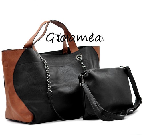 BORSA DONNA ELEGANTE CAPIENTE SACCO HOBO CATENA SPALLA MANO TRACOLLA PELLE - Foto 18 di 34