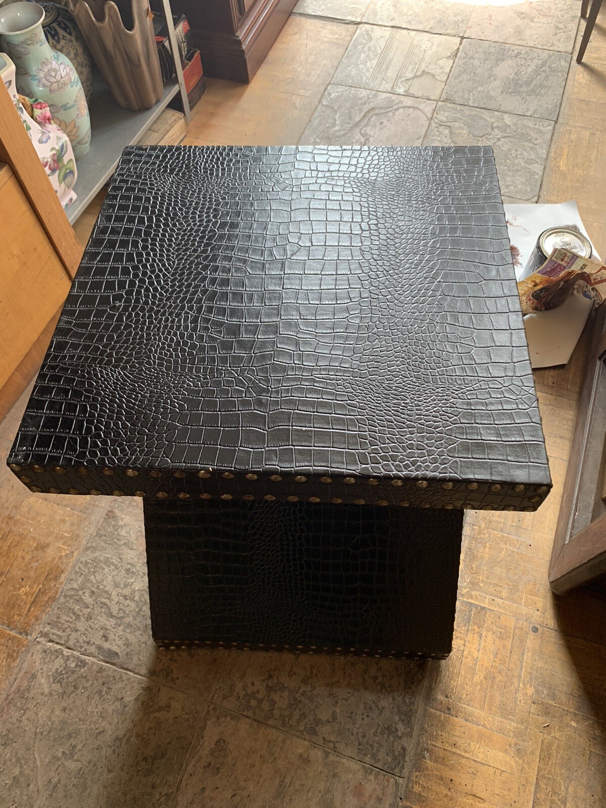 Alligator leather side table - image 8