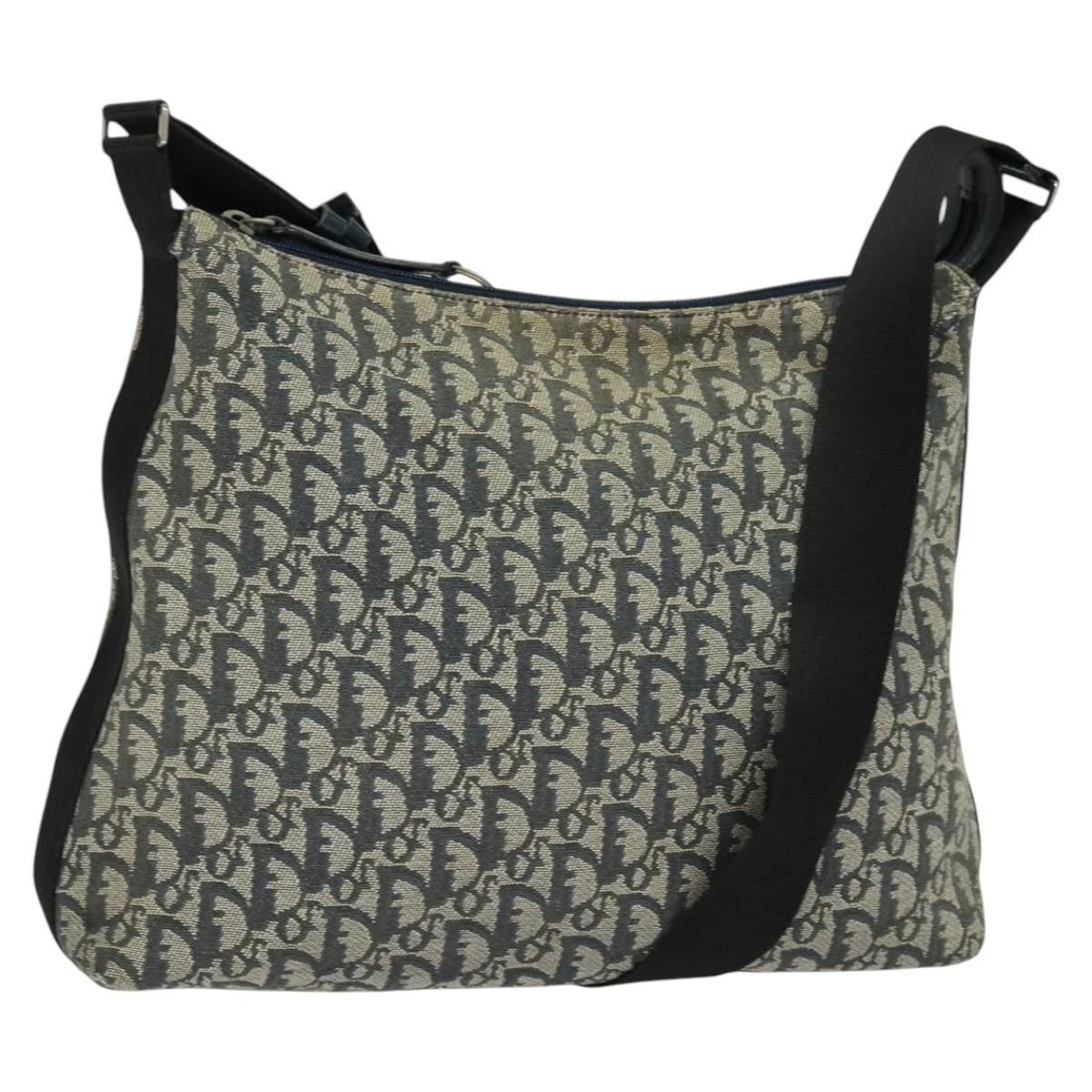 Sac bandoulière Christian Dior trotteur toile bleu marine authentique bs23921