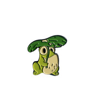 Frog with Lily Pad Enamel Metal Pin, Toad Backpack / Hat Pin