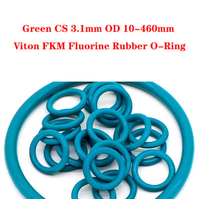 Green CS 3.1mm OD 10mm-460mm Viton FKM Fluorine Rubber O-Ring Oil Seal Washer 