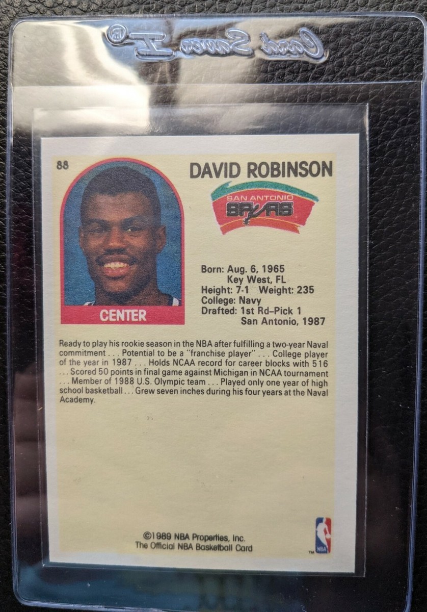 1989 HOOPS SUPER STARS YELLOW #88 DAVID ROBINSON ROOKIE CARD